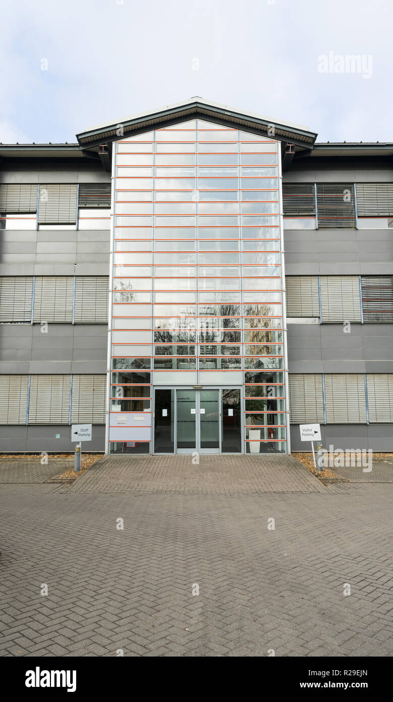 L'entrée principale, Place Merlin Cambridge en Angleterre 2018 Banque D'Images