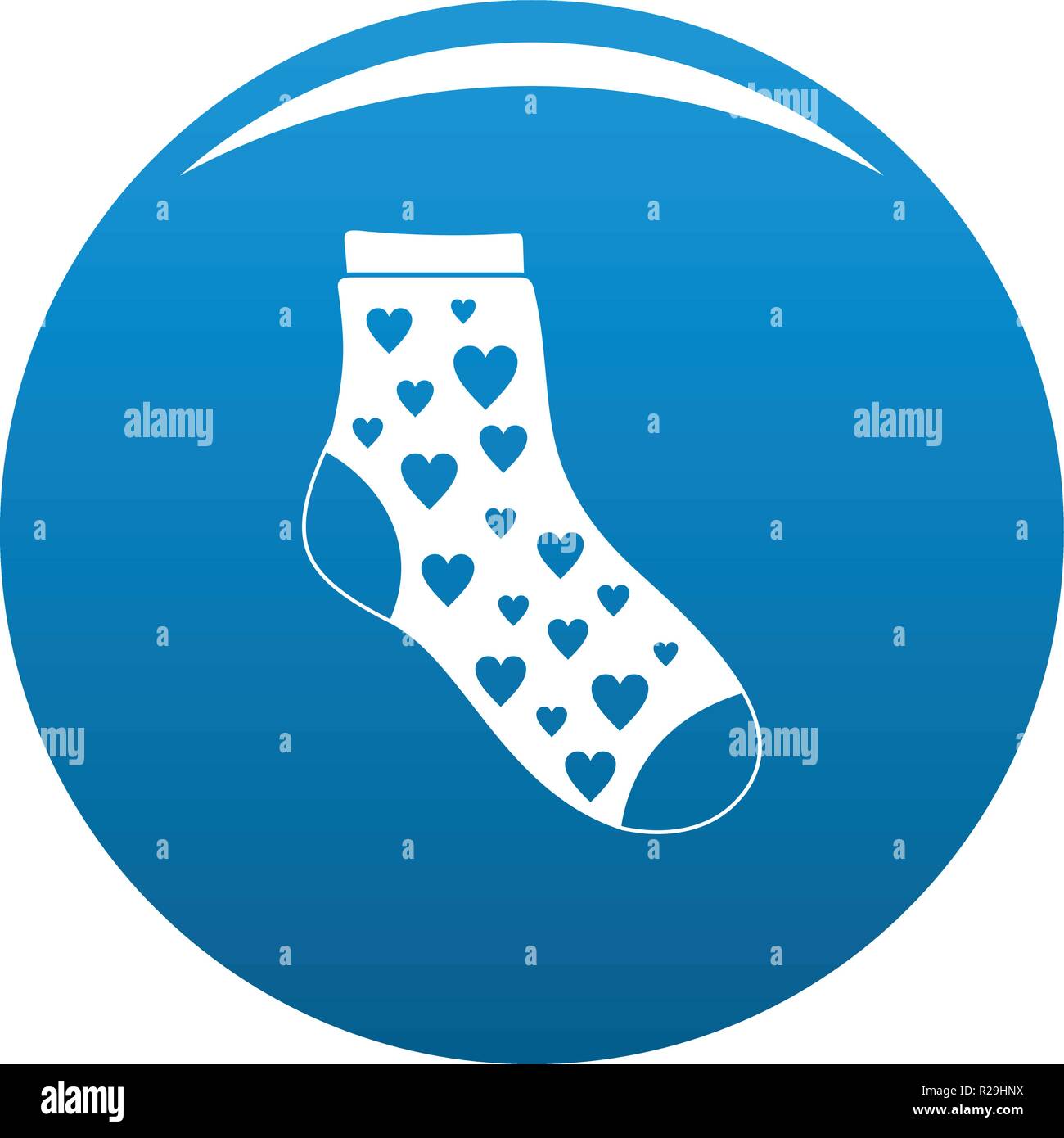 Chaussette avec icône en forme de cœur. Simple illustration de chaussette avec coeur icône vecteur pour toute conception blue Illustration de Vecteur