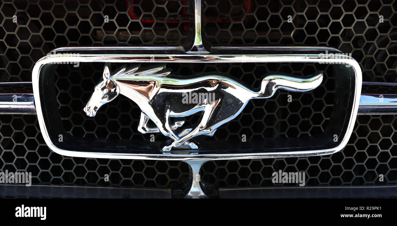 LOGO CHEVAL CHROME CALANDRE GT 5.0 FORD MUSTANG BADGE