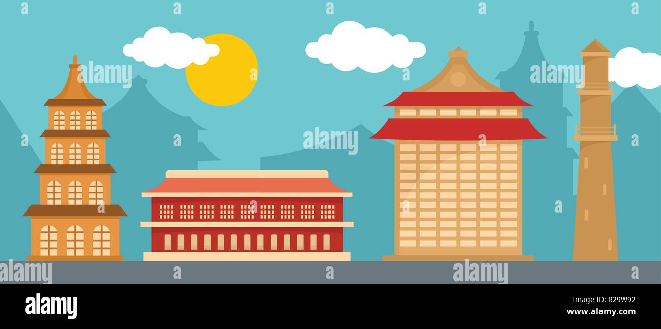 Vue horizontale bannière Taipei. Télévision illustration de Taipei vecteur horizontal bannière historique pour le web design Illustration de Vecteur