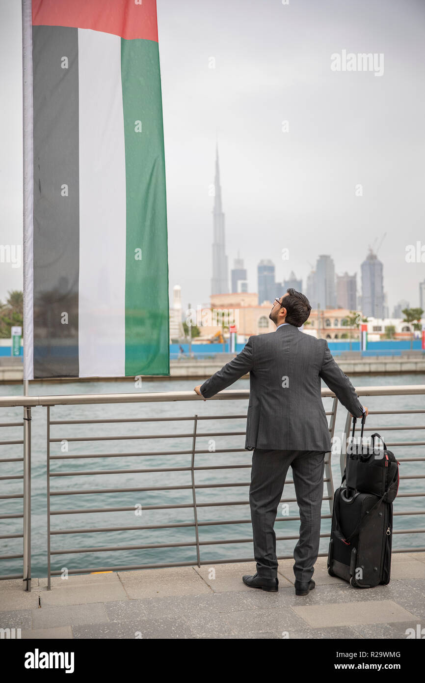 Homme d'affaires arabes à Dubaï Banque D'Images