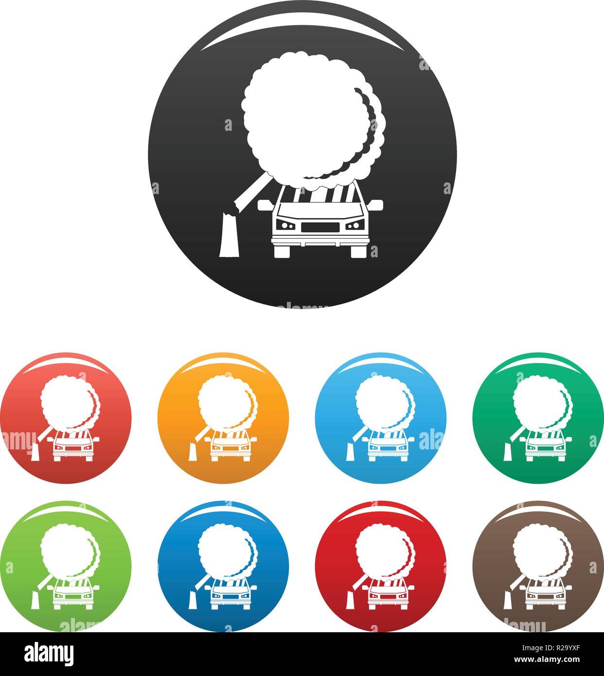 Icône de l'accident. Simple illustration d'accident vector icons set color isolated on white Illustration de Vecteur