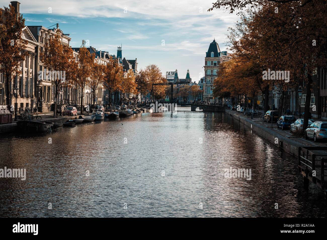 Les nombreux canaux d'Amsterdam de cette ville un endroit incroyable à visiter. Grande ville à pied. Capacités et les canaux. Banque D'Images