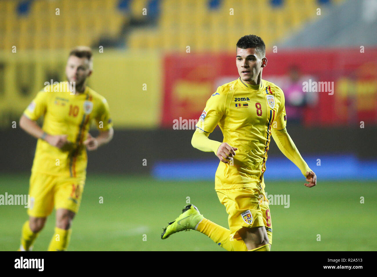 PLOIESTI, ROUMANIE - Samedi 17 Novembre 2018 - joueur de football roumain Ianis Hagi, fils de célèbre Gheorghe Hagi, joue contre la Lituanie sur un NAT de l'UEFA Banque D'Images