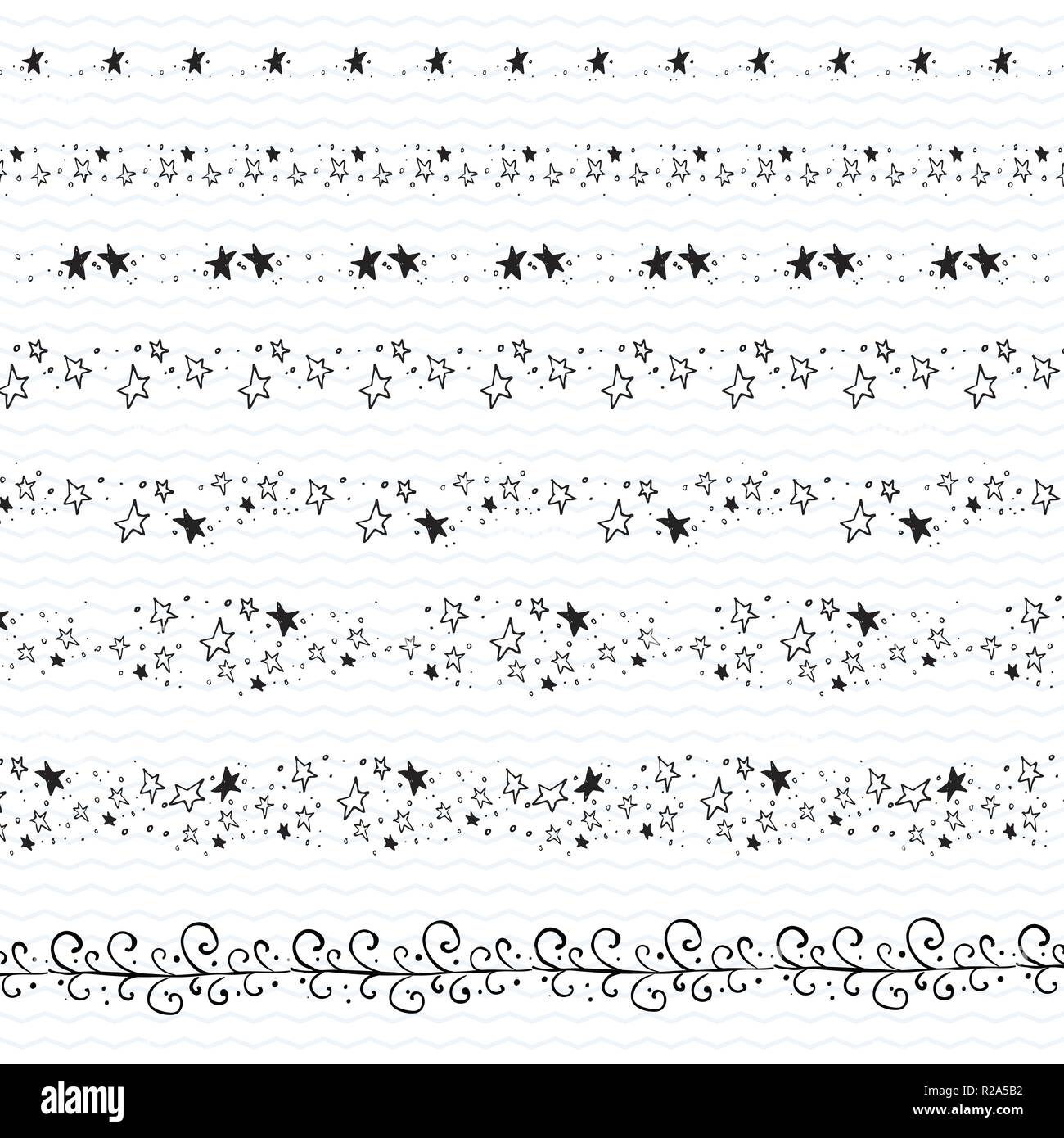 Hand drawn doodle frontières frames Illustration de Vecteur