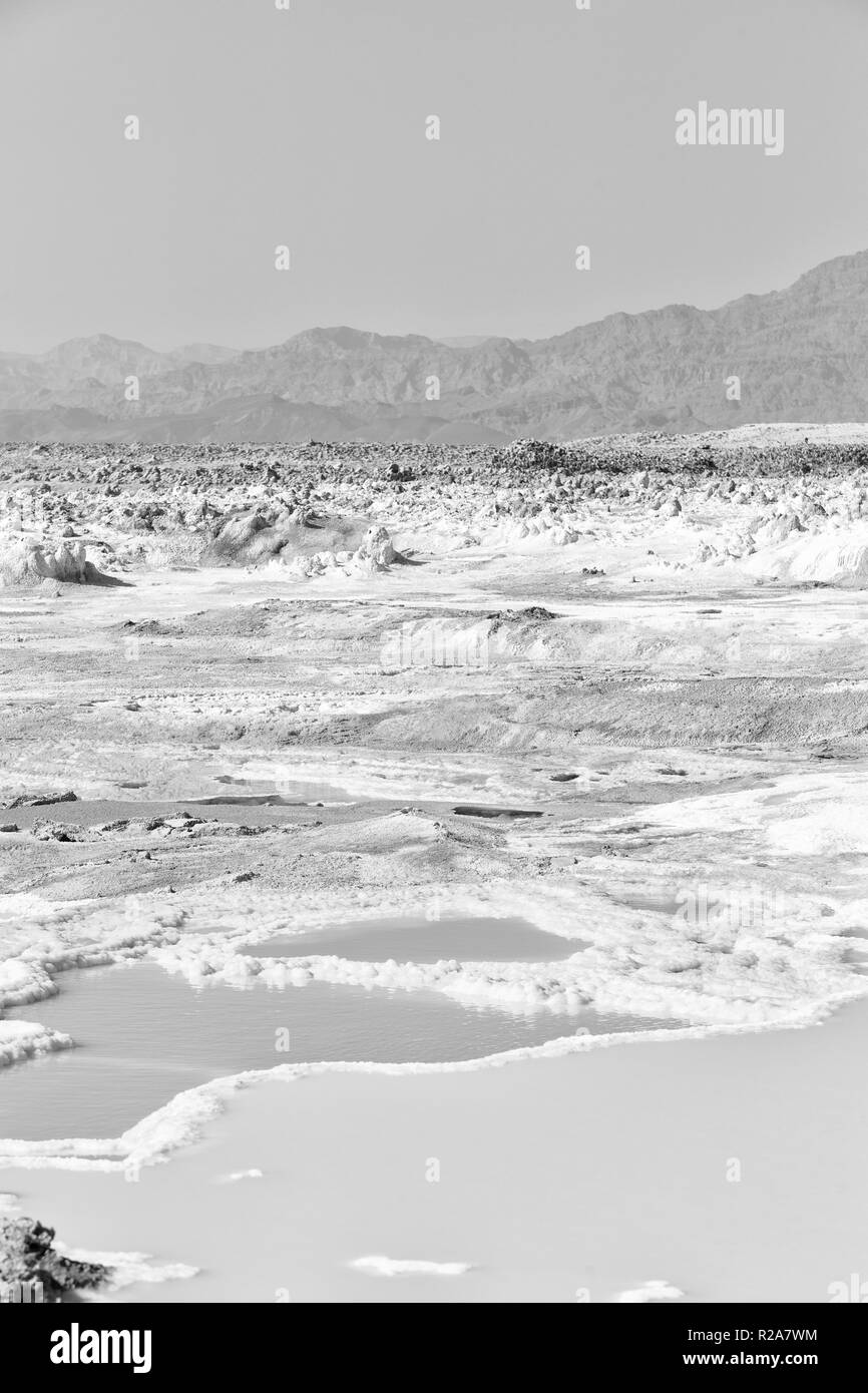 Dans l'Afrique de l'Éthiopie de danakil dépression volcanique de soufre de l'acide et le lac dallol comme dans mars Banque D'Images