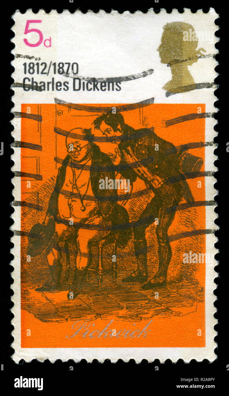 Timbre-poste de la Grande-Bretagne à la Dickens & Wordsworth série émise en 1970 Banque D'Images