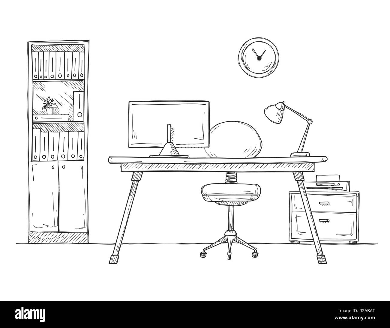 Bureau Facile A Dessiner Avec Chaise