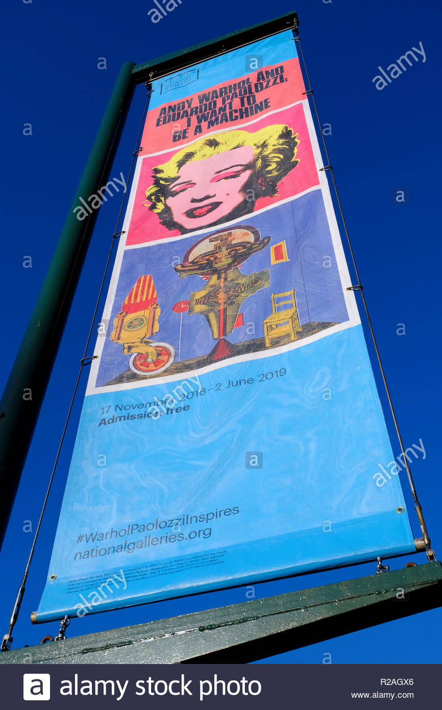 Edinburgh, Royaume-Uni. 18 novembre, 2018. Andy Warhol et Eduardo Paolozzi exposition à la Scottish National Gallery of Modern Art deux à Édimbourg, en Écosse. L'exposition s'appelle : je veux être une machine, et s'étend de la 17 Novembre 2018 - 2 juin 2019. Credit : Craig Brown/Alamy Live News. Banque D'Images Edinburgh, Royaume-Uni. 18 novembre, 2018. Andy Warhol et Eduardo Paolozzi exposition à la Scottish National Gallery of Modern Art deux à Édimbourg, en Écosse. L'exposition s'appelle : je veux être une machine, et s'étend de la 17 Novembre 2018 - 2 juin 2019. Credit : Craig Brown/Alamy Live News. Banque D'Images