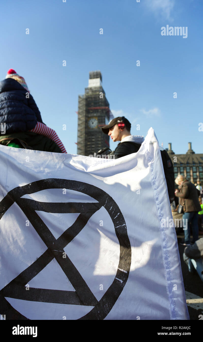 Rébellion d'extinction à Westminster. Banque D'Images