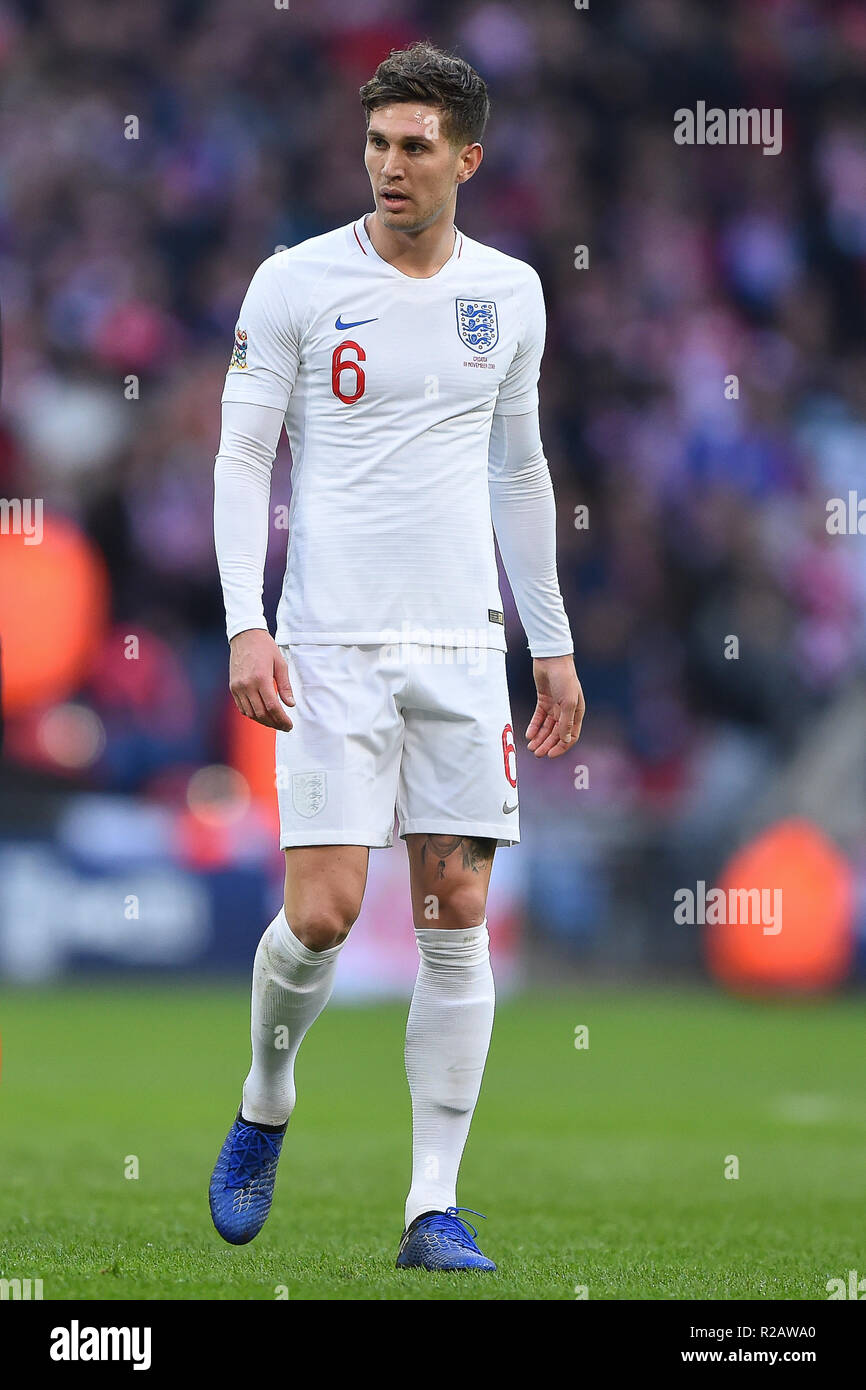 Londres, Royaume-Uni. 18 novembre 2018. Défenseur de l'Angleterre John Stones (6) au cours de l'UEFA Ligue Nations match entre l'Angleterre et la Croatie au stade de Wembley, Londres, le dimanche 18 novembre 2018. (©MI News & Sport Ltd | Alamy Live News) Banque D'Images