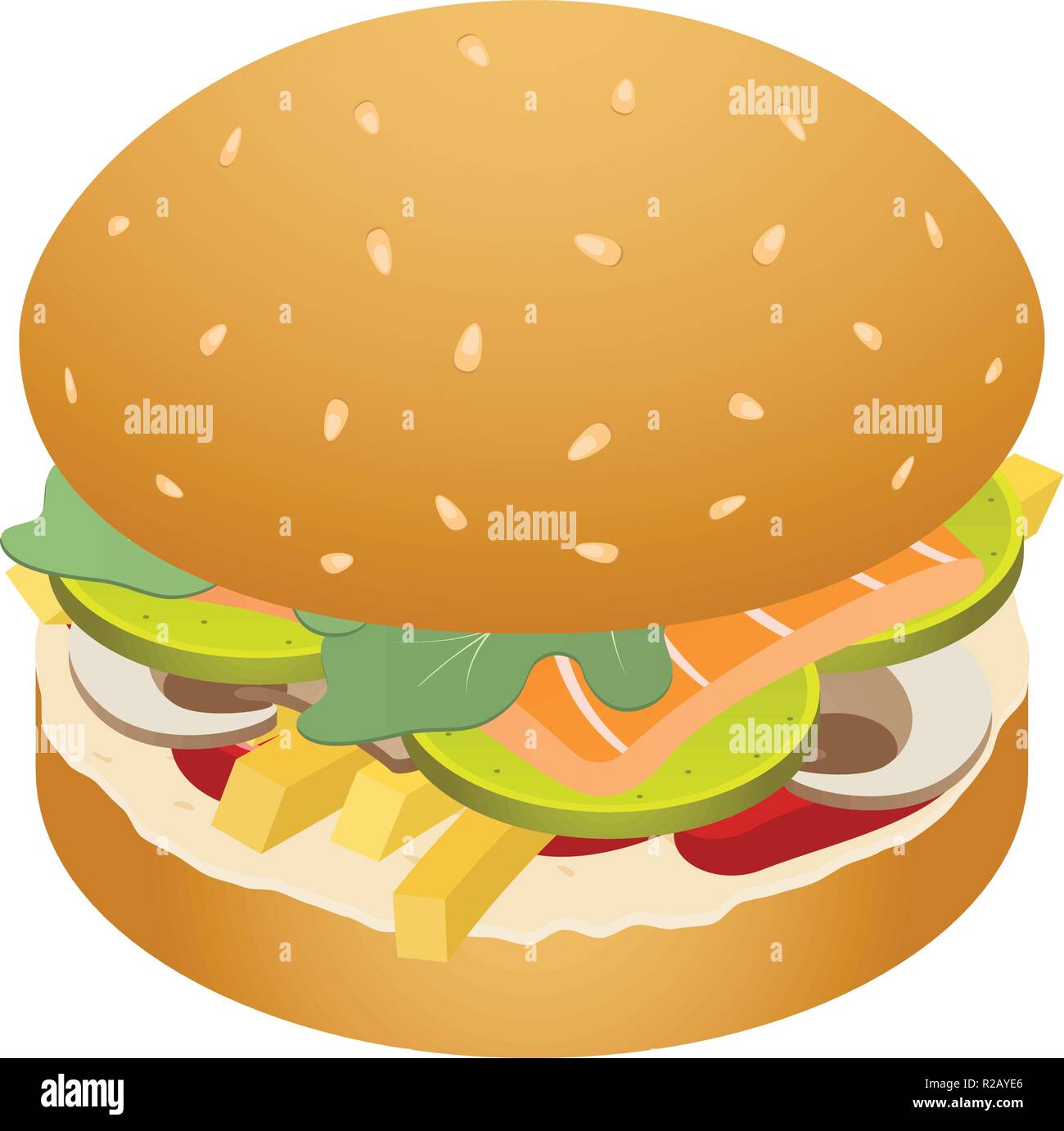 Burger King de l'icône. De isométrique roi d'icône vecteur burger pour la conception web isolé sur fond blanc Illustration de Vecteur