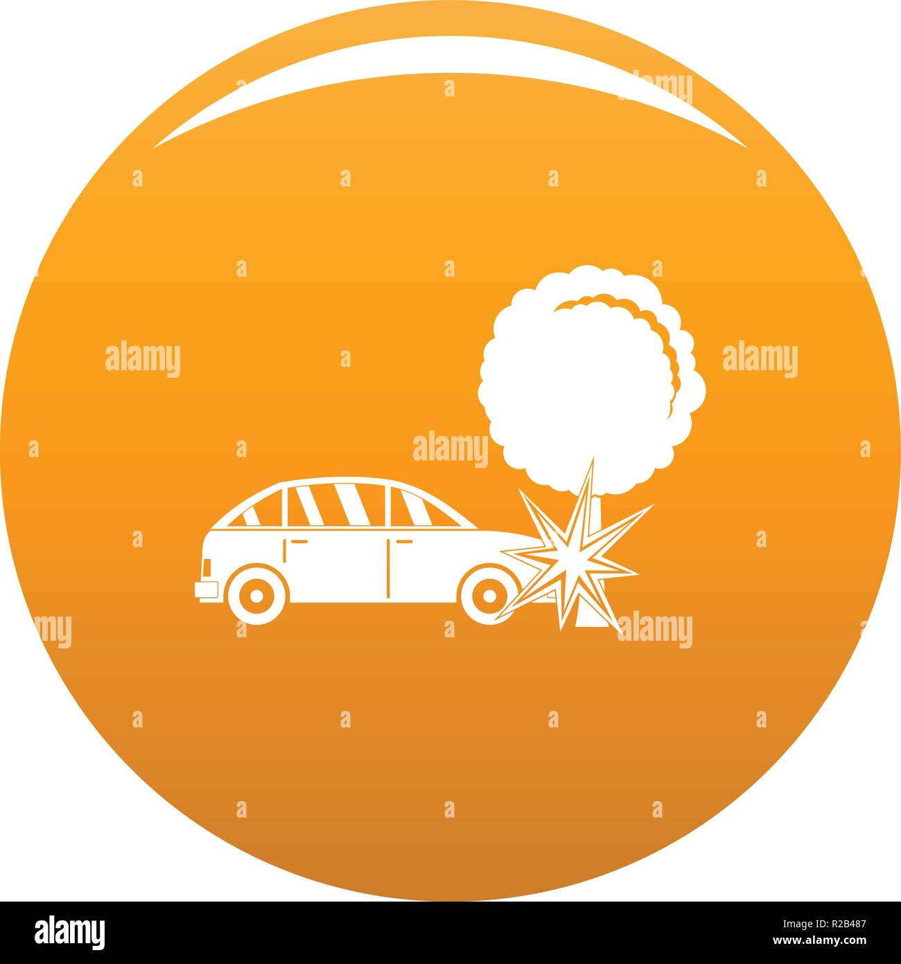 L'icône de l'arbre s'est écrasé. Simple illustration de l'arbre s'est écrasé l'icône vecteur pour tout modèle orange Illustration de Vecteur
