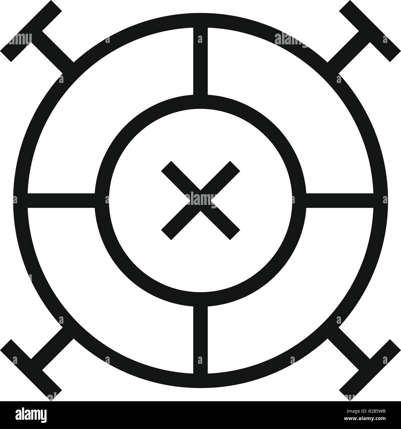 Fighter icône cible. Simple illustration de l'icône vecteur cible de chasse pour la conception web isolé sur fond blanc Illustration de Vecteur