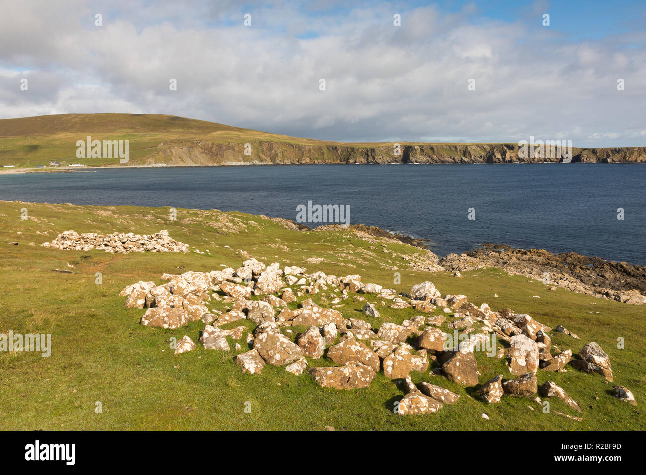 Paysage, Ness d'Hagmark, Unst, Shetland, UK Banque D'Images