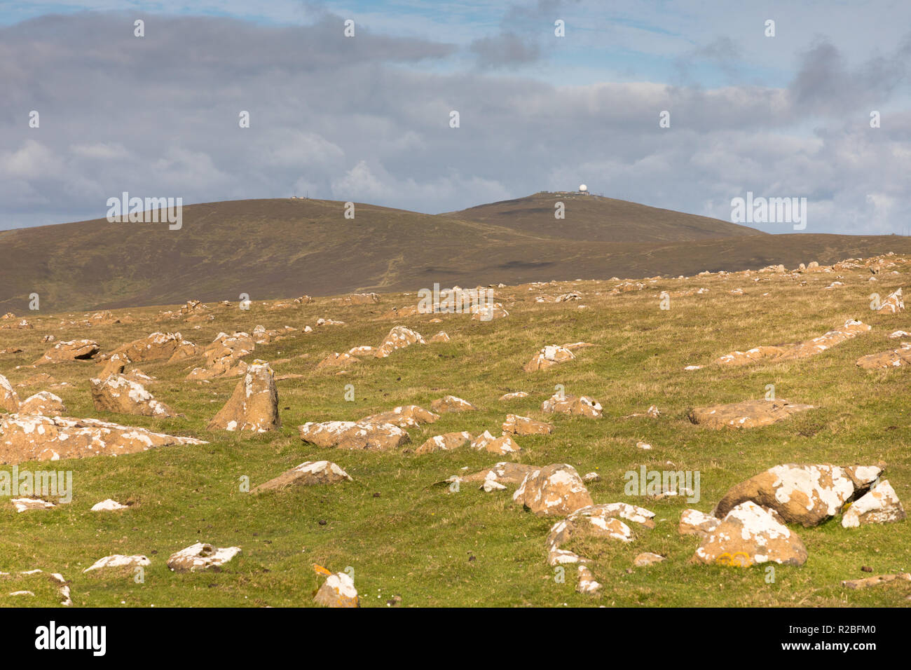 Paysage, Ness d'Hagmark, Unst, Shetland, UK Banque D'Images