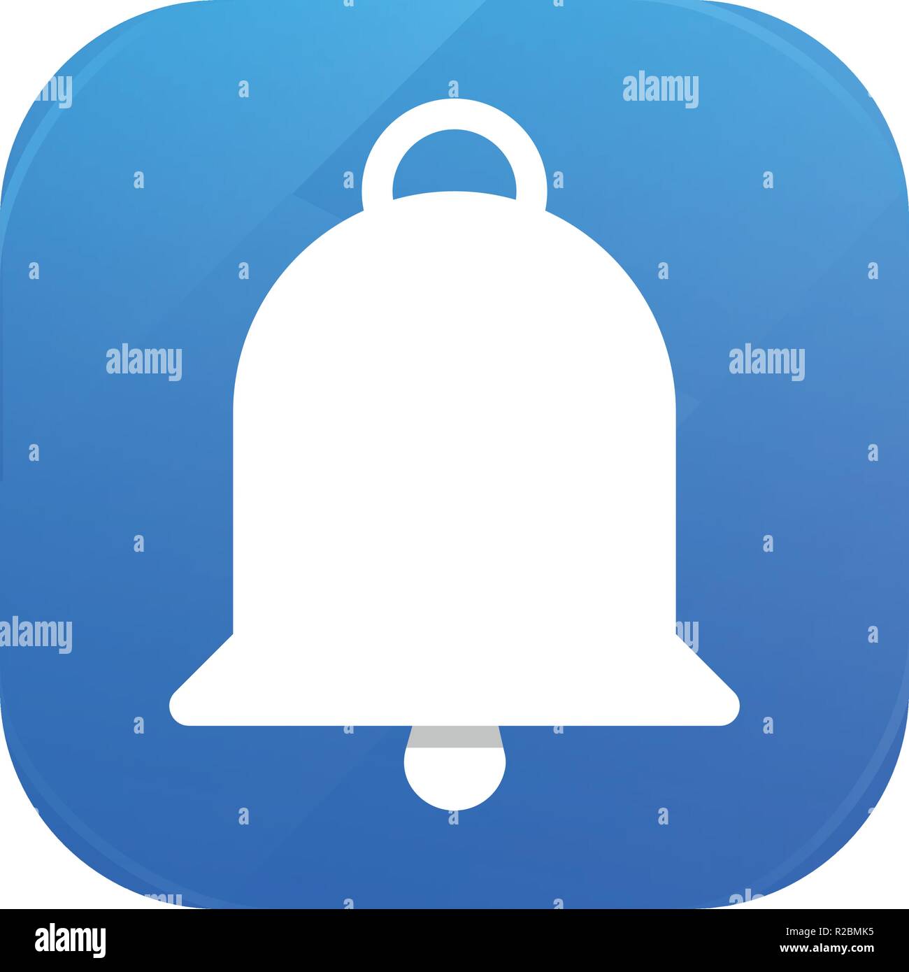 Télévision Bell, icône icône Notifications sur un fond blanc Illustration de Vecteur