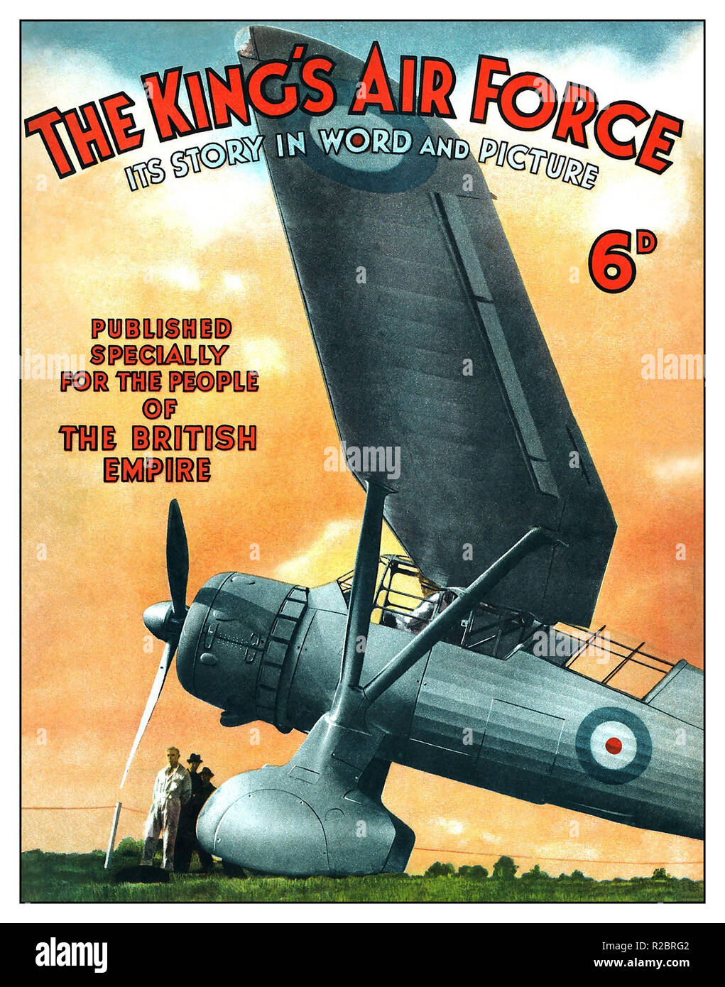 1939 Le Roi de la Force aérienne. Son histoire en Word et photo pour les gens de l'Empire britannique avec un Westland Lysander Mk 1 avion avec cocardes RAF Banque D'Images