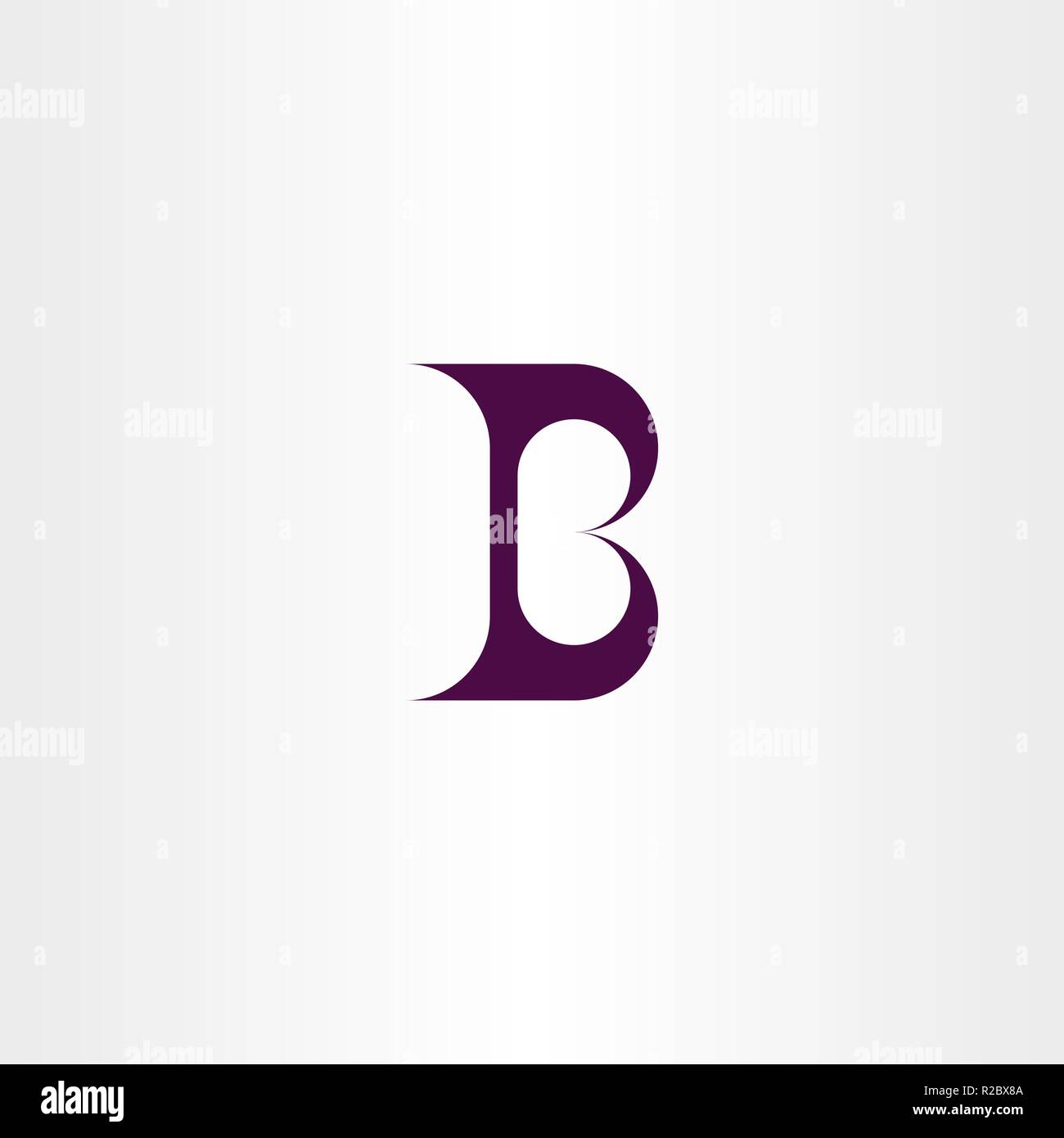 B lettre logo symbole géométrique violet foncé Illustration de Vecteur