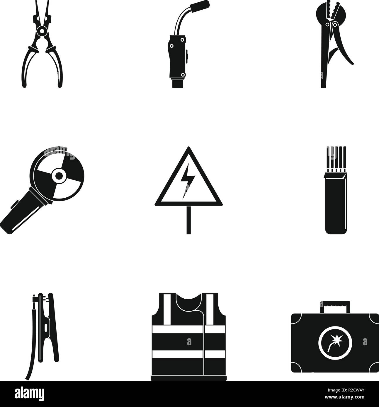 Workman icons set. Simple Ensemble de 9 icônes vectorielles workman pour web isolé sur fond blanc Illustration de Vecteur