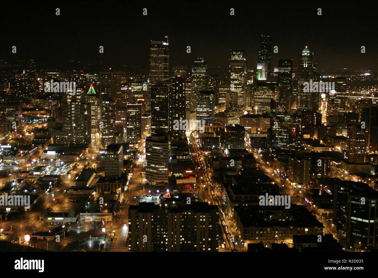 Seattle par nuit Banque D'Images