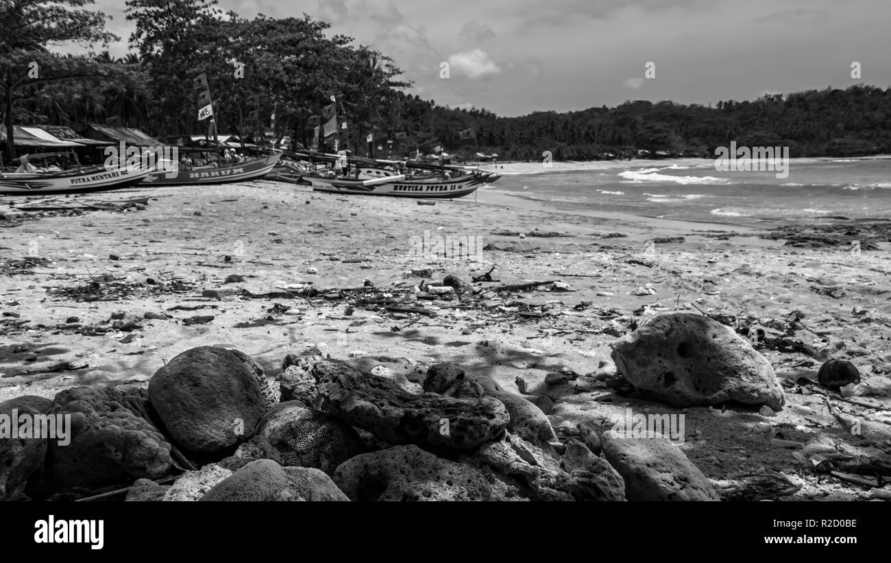 Sawarna Beach Tour Banque D'Images