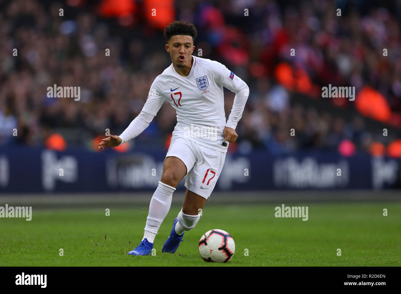 Jadon, Sancho de l'Angleterre - England v France , Ligue des Nations Unies de l'UEFA - Groupe A4, au stade de Wembley, Londres - 18 novembre 2018 Banque D'Images