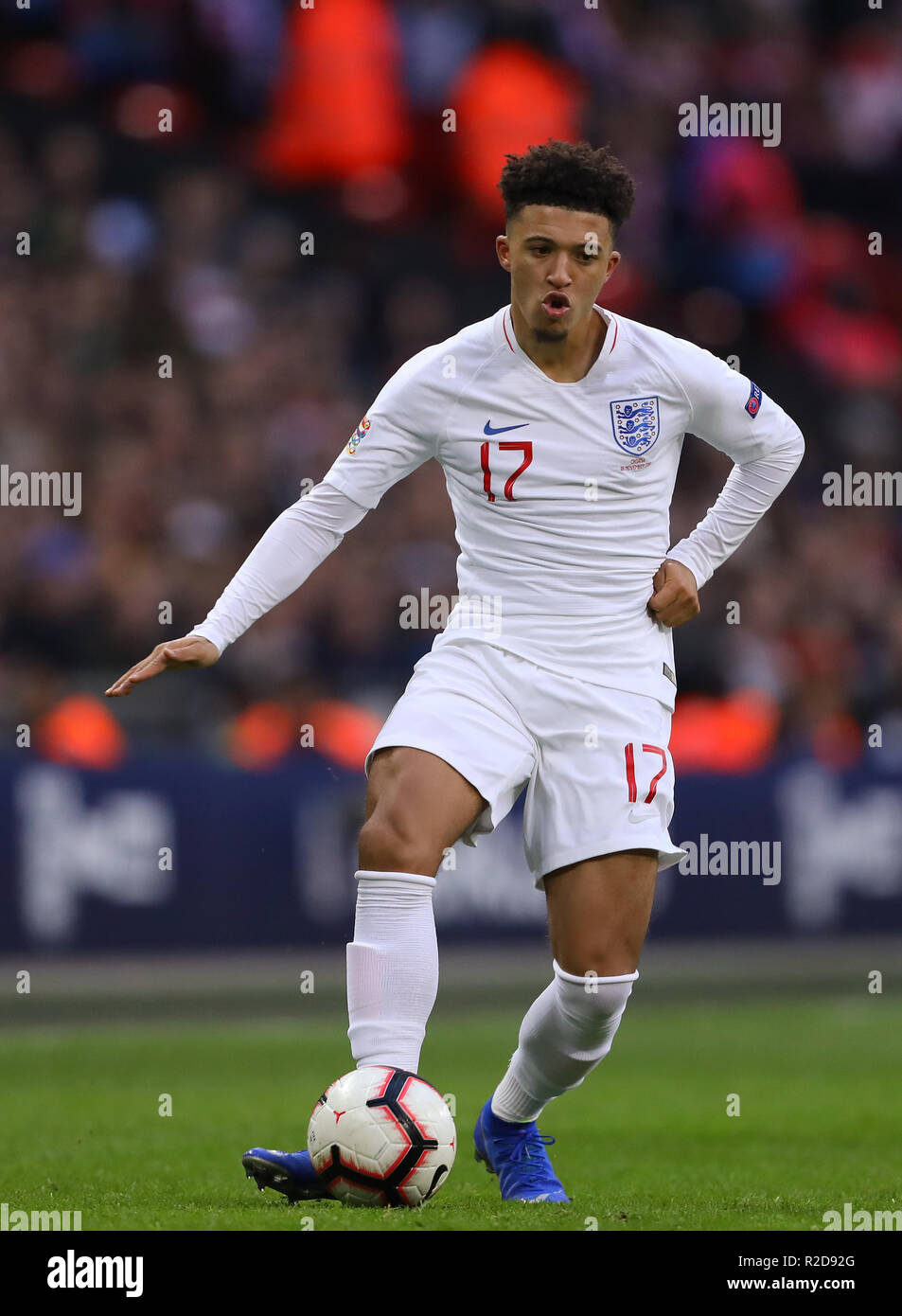 Jadon, Sancho de l'Angleterre - England v France, Ligue des Nations Unies de l'UEFA - Groupe A4, au stade de Wembley, Londres - 18 novembre 2018 Banque D'Images
