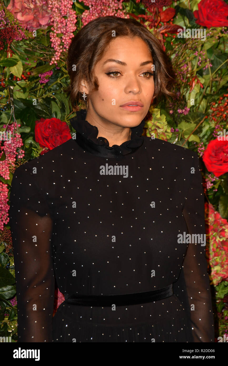 Londres, Royaume-Uni. 18 novembre, 2018. Antonia Thomas assiste à la 64e Evening Standard Theatre Awards au Théâtre Royal, le 18 novembre 2018, Londres, Royaume-Uni. Credit Photo : Alamy/Capital Live News Banque D'Images