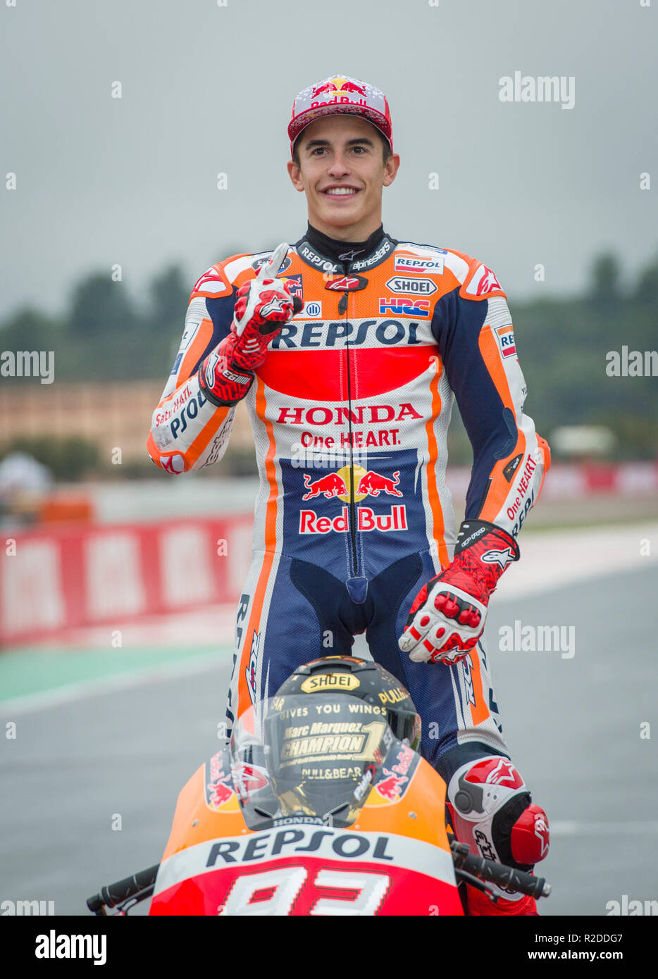 Cheste,Valence. Espagne.18 Novembre 2018. Week-GP Moto GP. Marc Marquez moto  GP rider du Team Repsol Honda est le Champion du Monde Moto GP 2018 .  Credit : rosdemora/Alamy Live News Photo Stock -