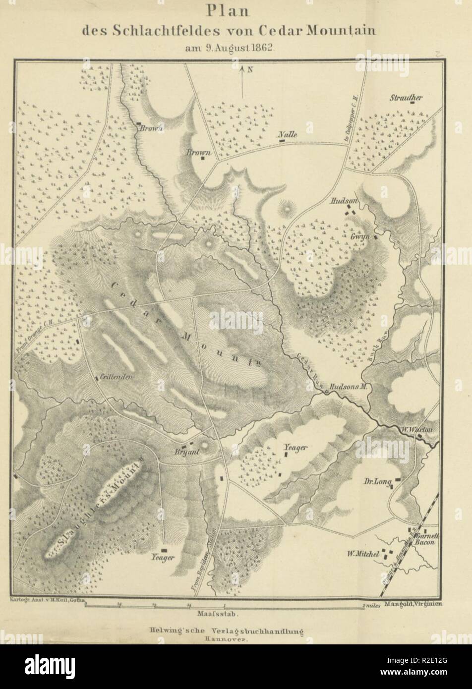 Page 356 de "Geschichte des Bürgerkrieges in den Vereinigten Staaten von Amerika 1861 bis 1865 . Der Feldzug dans Nord-Virginien im August 1862' . Banque D'Images