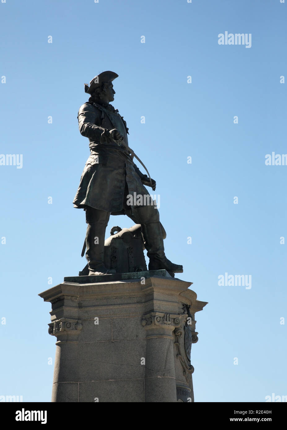 Statue de Norwegian-Danish Peter Wessel Tordenskjold officier de marine à la place de l'Hôtel de Ville d'Oslo. La Norvège Banque D'Images