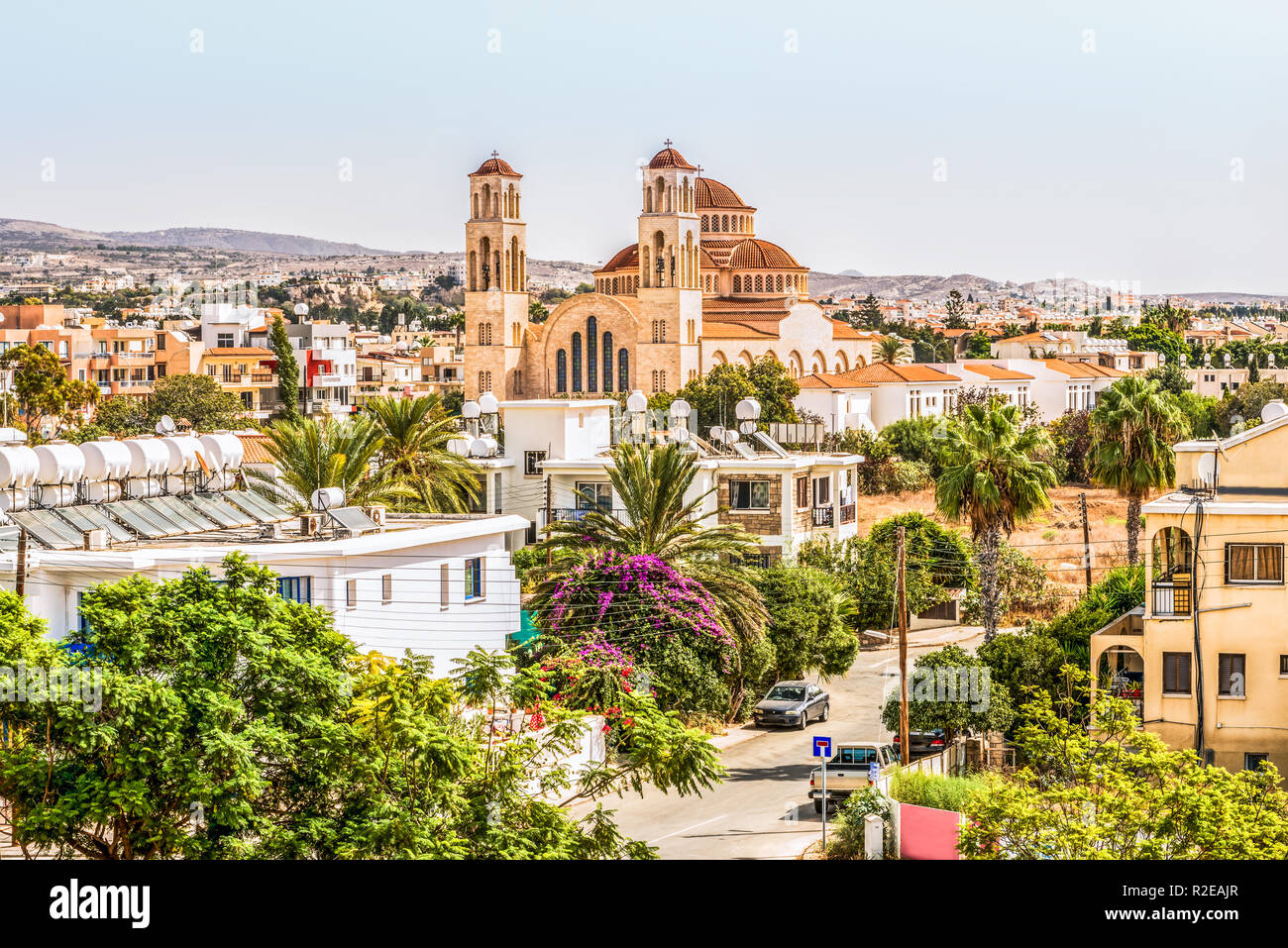 Vue de la ville de Paphos à Chypre. Paphos est connue comme le centre de l'histoire ancienne et la culture de l'île. Il est très populaire en tant que centre de Banque D'Images