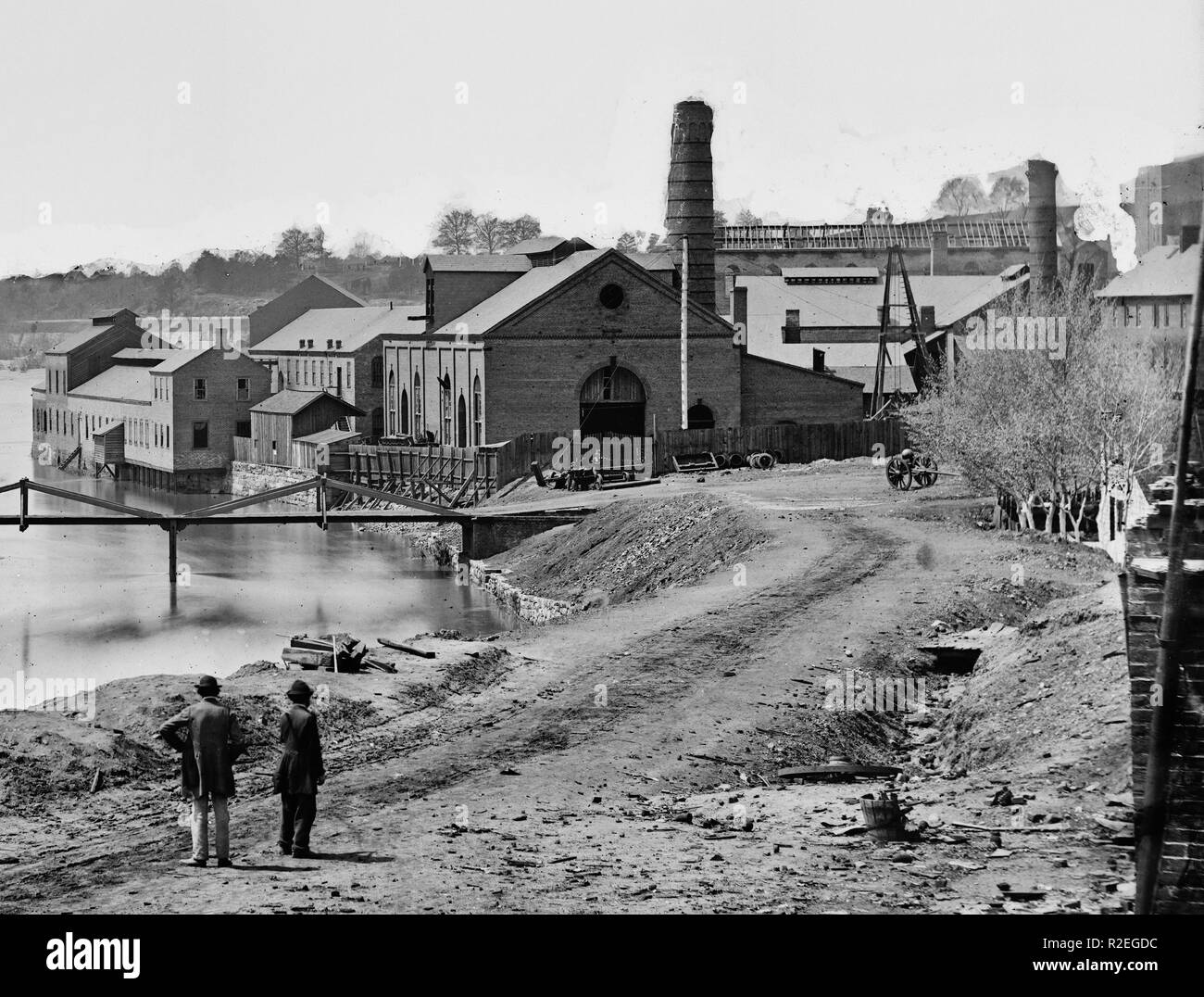 Tredegar Iron Works à Richmond, en Virginie, prises après la chute de Richmond en avril 1865. Banque D'Images