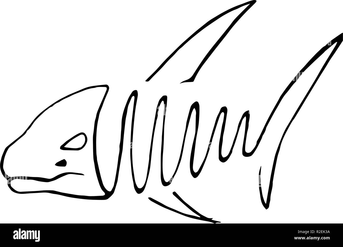 Dessin à la main d'orques dans l'art de la ligne de style. Illustration de Vecteur