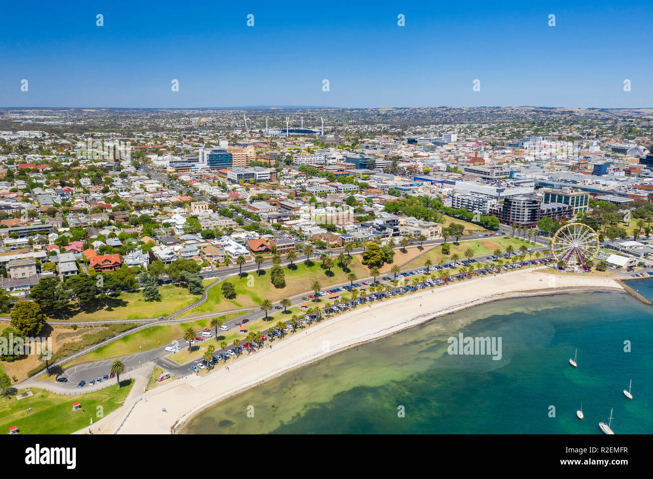 Photo aérienne de la région de Geelong, Victoria, Australie Banque D'Images