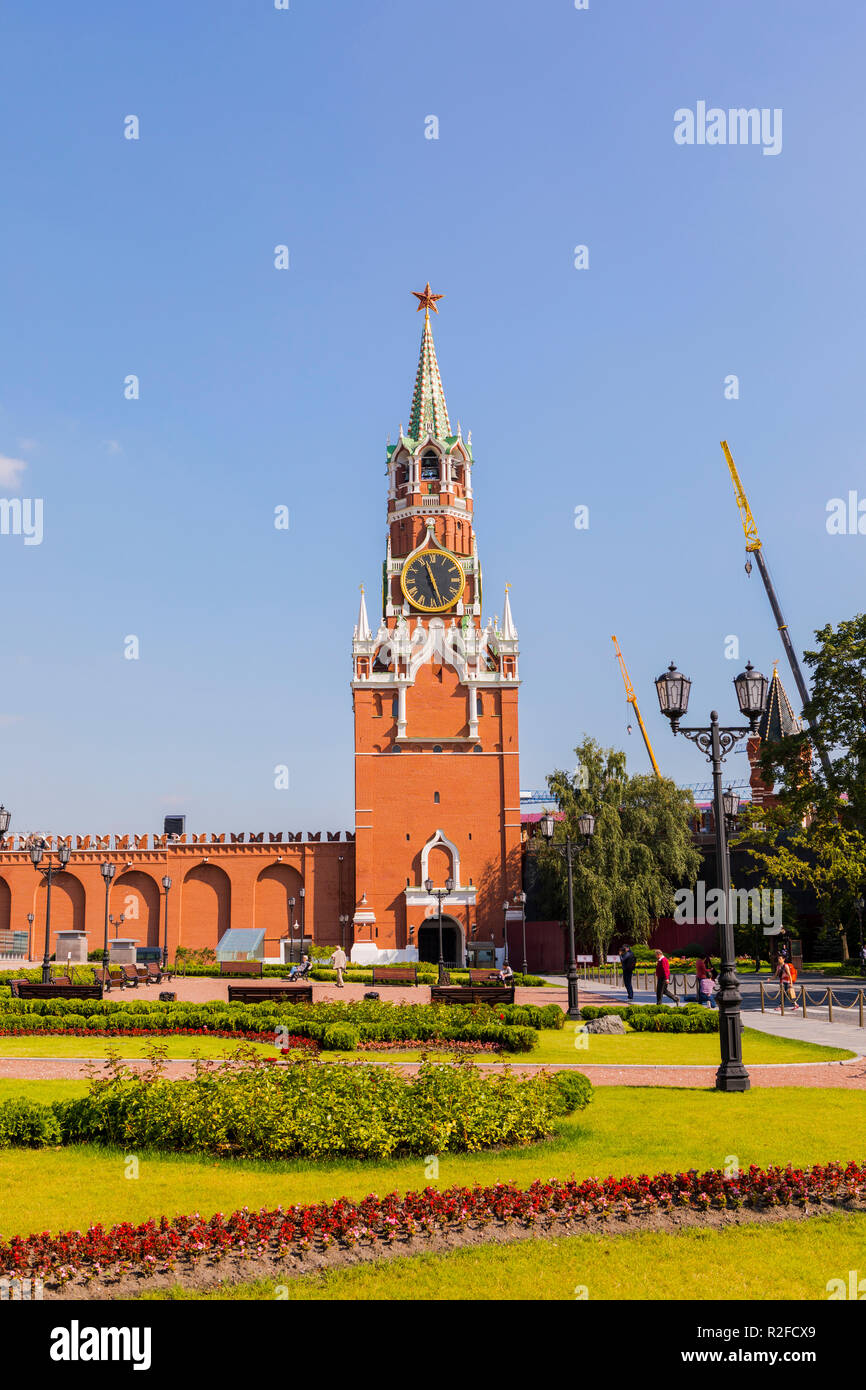 La tour Spasskaya du Kremlin, UNESCO World Heritage Site, Moscou, Russie, Europe Banque D'Images