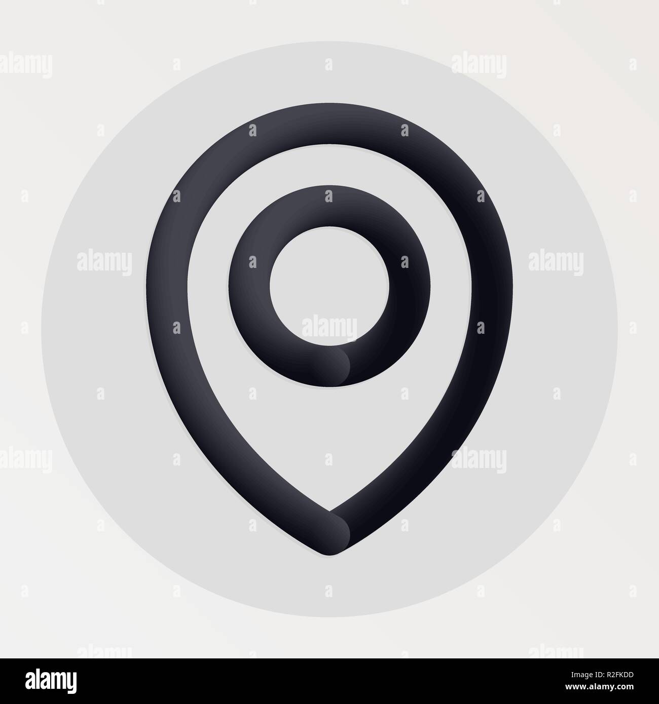 Blended emplacement l'icône de la ligne noire. Vector illustration de la forme du pointeur de carte pictogramme de liquide dans un cercle sur fond blanc pour votre conception Illustration de Vecteur