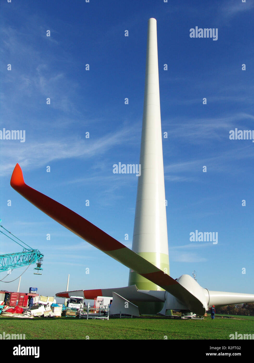 Installation de l'éolienne Banque D'Images