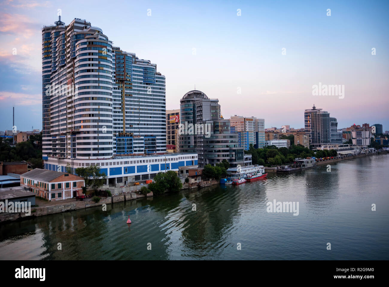 Belle vue de Rostov-sur-Don et Don River Banque D'Images