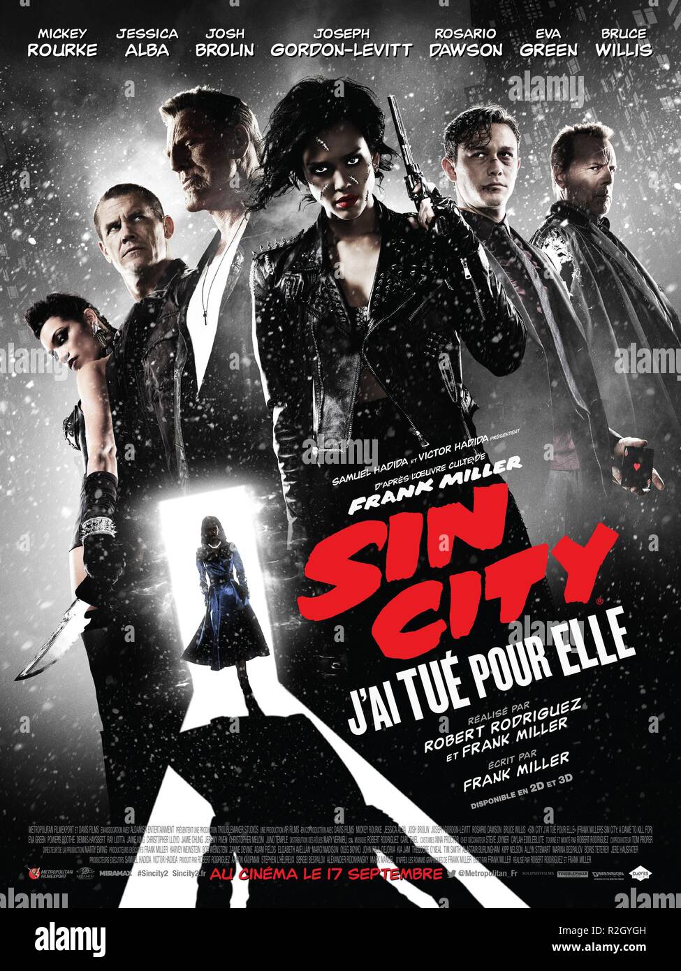 Frank Miller's Sin City : A DAME TO KILL FOR Année : 2014 USA Réalisateur : Frank Miller, Robert Rodriguez Jessica Alba affiche de film (fr) Banque D'Images