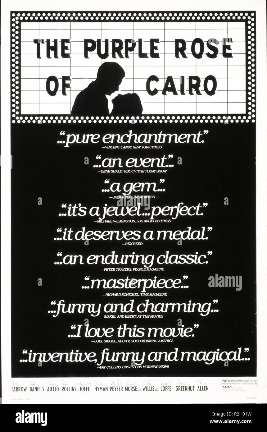 La Rose pourpre du Caire Année : 1985 USA Réalisation : affiche de film de Woody Allen (USA) Banque D'Images