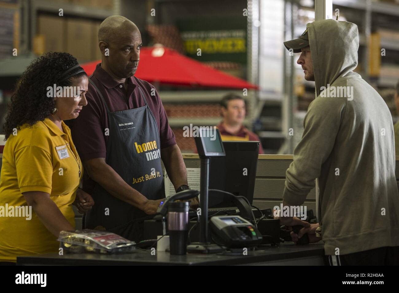 L'année 2014 Égaliseur USA Réalisateur : Antoine Fuqua Anastasia Sanidopoulos Mousis, Denzel Washington, Mike Morrell Banque D'Images