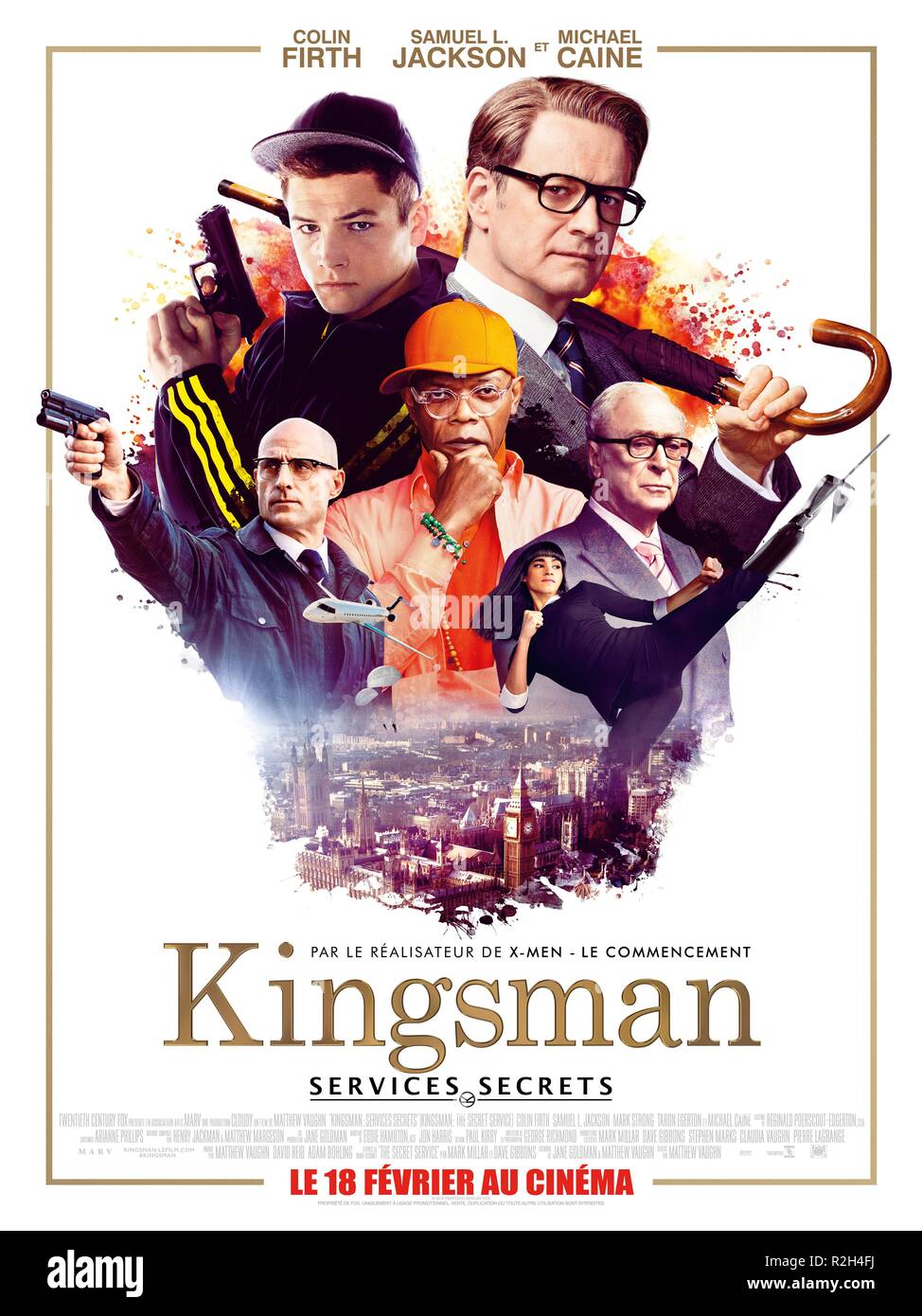 Kingsman : le Service Secret Année : 2014 Réalisateur : Matthew Vaughn UK Taron Egerton, Colin Firth Film poster (Fr) Banque D'Images