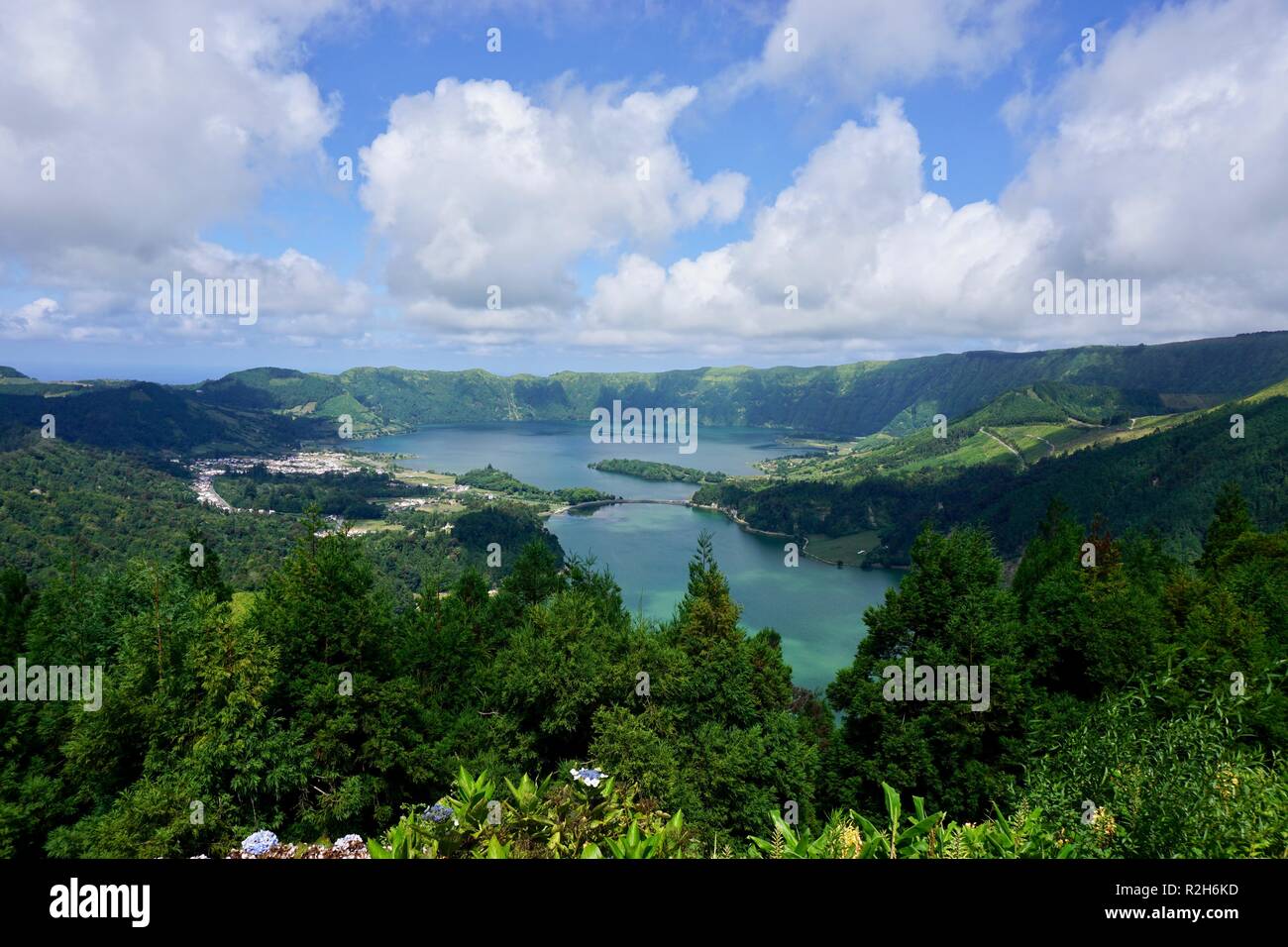 Lagoa Azul, l'île de São Miguel Banque D'Images