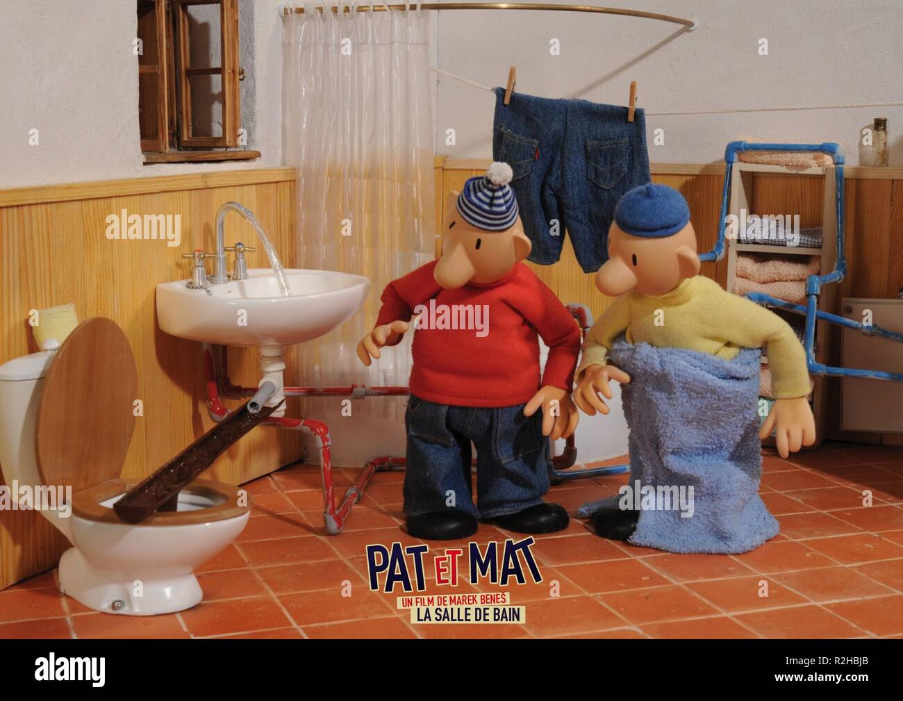 Pat & Mat - Bains Vodovod Année : 2002 Réalisateur : Marek Tchécoslovaquie Animation Benes Banque D'Images
