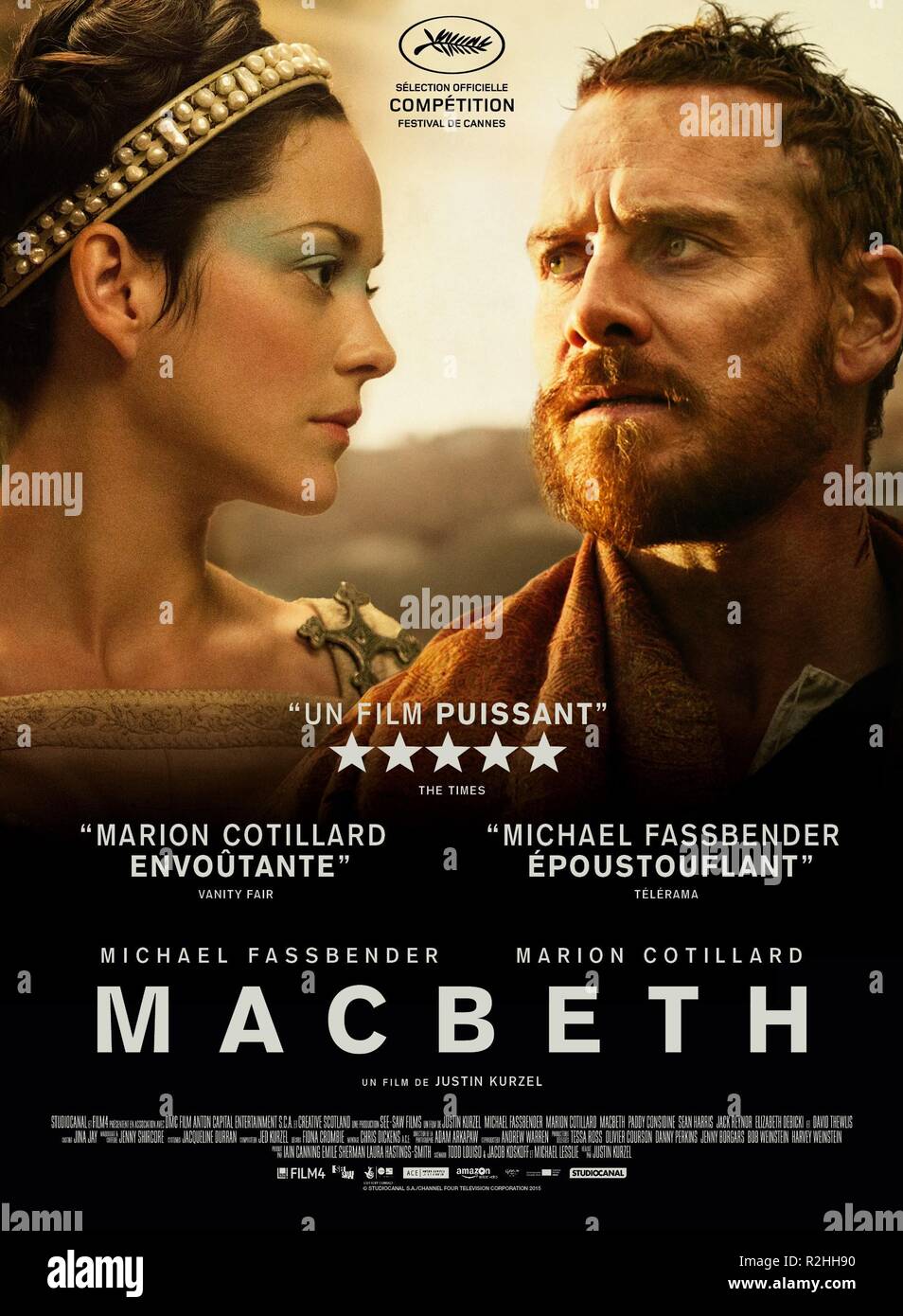 Macbeth Année : 2015 Réalisateur : Justin Kurzel britannique Michael Fassbender, Marion Cotillard Film poster (Fr) Banque D'Images