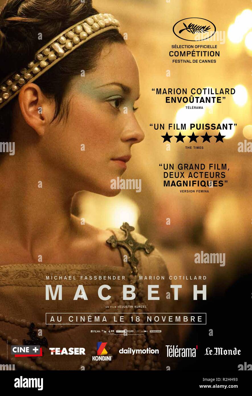 Macbeth Année : 2015 UK : Justin Kurzel Marion Cotillard Movie poster (Fr) Banque D'Images