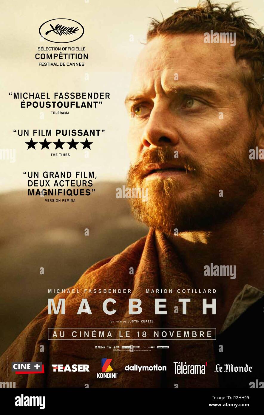Macbeth Année : 2015 Réalisateur : Justin Kurzel britannique Michael Fassbender Film poster (Fr) Banque D'Images