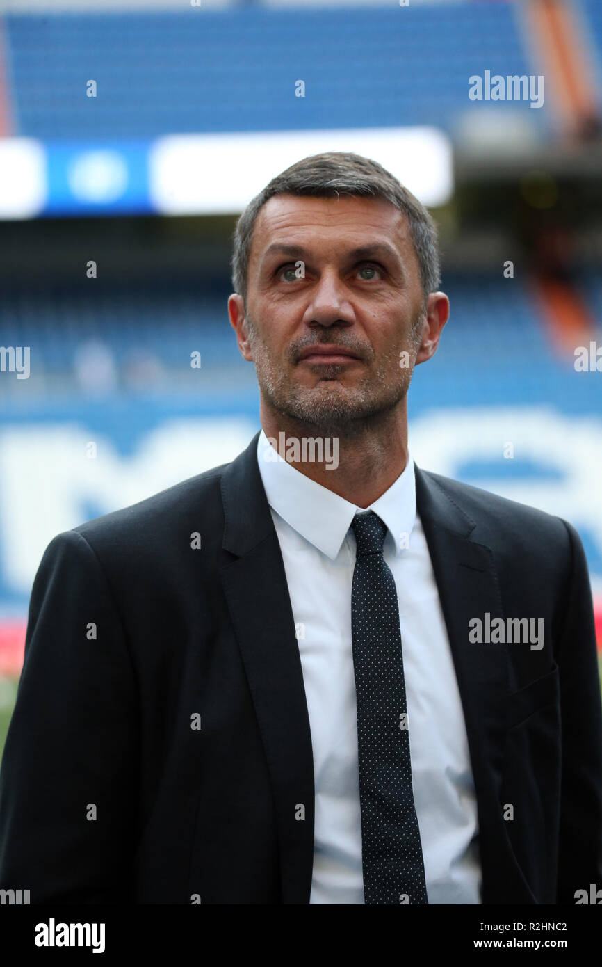 Italie Serie A 2018 2019 Tim A C Milan Paolo Maldini Manager De L Equipe Photo Stock Alamy